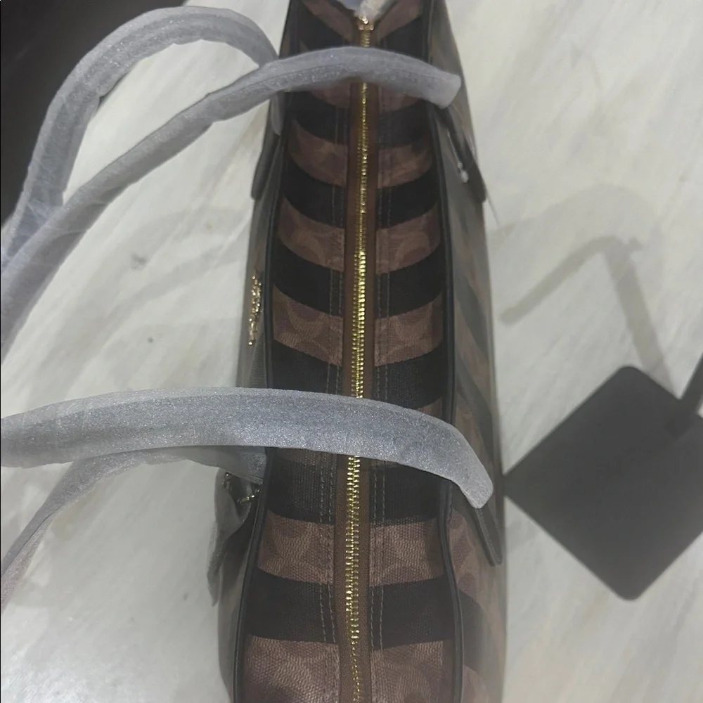 Coach Signature Stripe XLCity Tote